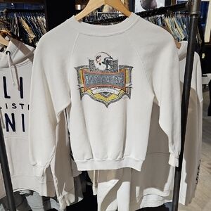 White NFL Miami Dolphin Graphic Womens Sweatshirt Vintage 1991